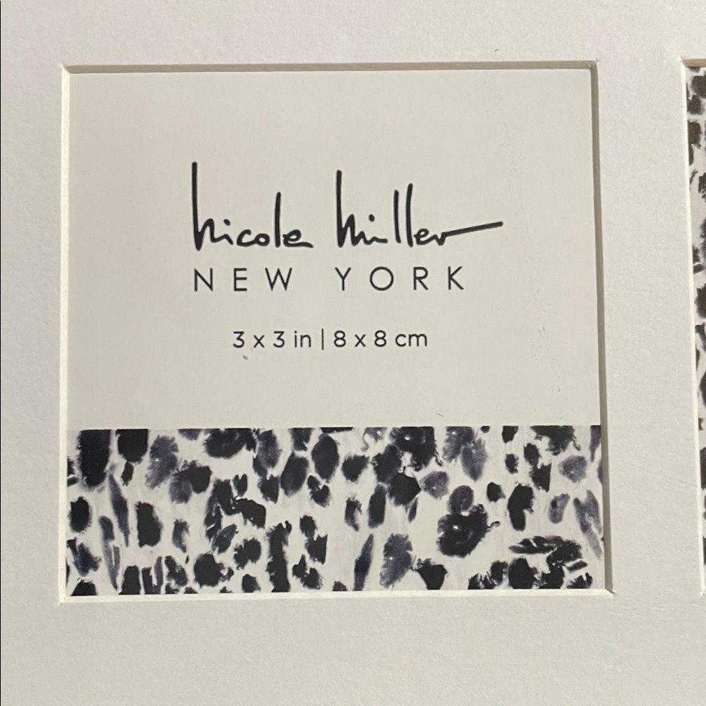 Nicole Miller Black and White Leopard Frame with Silver Border - Picture 2 of 7